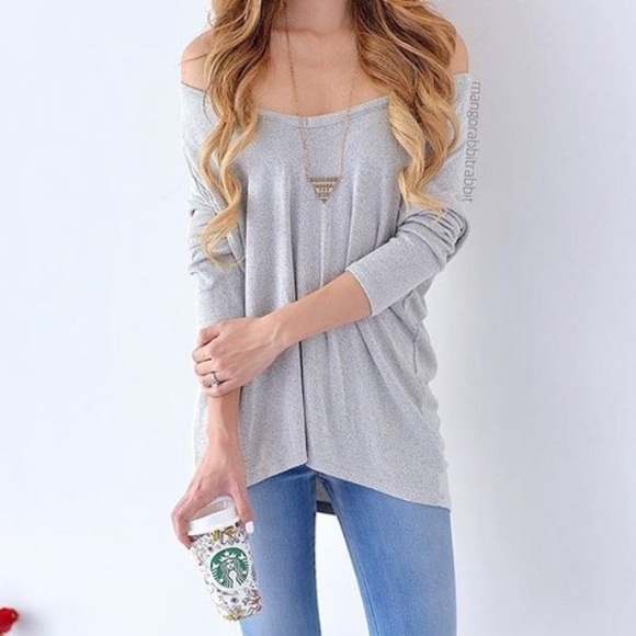 Brandy Melville Sweaters - Brandy Melville dark grey Bobbie knit top